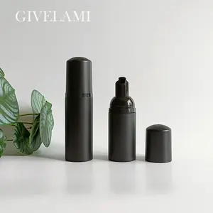 Myvit — bouteilles à pompe pour nettoyant le visage en plastique noir mat, contenant cosmétique avec couvercle noir, 30/60ml, vente en gros