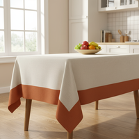Nappe en lin classique 100% contraste de caramel naturel élégant pour la décoration intérieure de table à manger