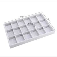 Plateau de présentation de bijoux en velours en gros, plateau à compartiments multiples pour bagues, boucles d'oreilles, colliers, organisateur de bijoux avec séparateurs amovibles