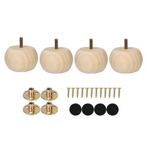 Pieds de canapé ronds en bois <span class=keywords><strong>massif</strong></span>, pieds de meubles à visser, hauteur 2 pouces, finition noir/laque transparente/noyer pour canapé, lit, armoire - Product Image 1