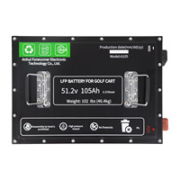 36v 48v 72v Batterie de voiturette de golf au lithium 51.2v Batteries pour voiturettes de golf 100ah 150ah 200ah Phosphate de fer Lifepo4 300ah 15kwh 10kw
