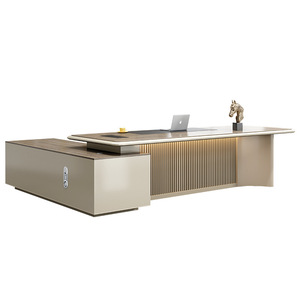 Meubles commerciaux de luxe de haute qualité Design moderne ensemble de bureau exécutif gestionnaire de travail PDG patron Table de travail de bureau - Product Image 1