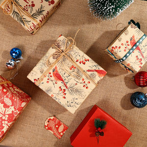Custom <b>Christmas</b> <b>Kraft</b> <b>Paper</b> for <b>Wrapping</b> 43*300 cm Package - Product Image 4