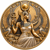Pièce de monnaie en cuivre pur .999 de 1 oz, mythologie égyptienne, relief 3D, couleur UV, dieux anciens, commémorative, pièce de collection ronde en cuivre