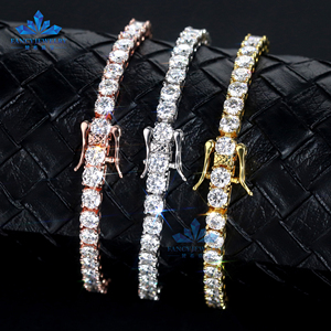 Moissanite Cadeia Ligação Cubana 2mm 3mm 4mm 6 polegadas 7 polegadas Gelado Fora Completo Diamante 925S Hip Hop Cadeia De Tênis - Product Image 5