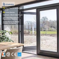 Porte battante de sécurité à double entrée en aluminium et PVC imperméable avec verre trempé
