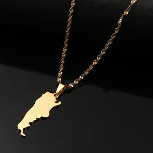 Collier avec pendentif en acier inoxydable, <span class=keywords><strong>carte</strong></span> de l'Argentine avec noms des villes, unisexe, adapté à la Coupe du <span class=keywords><strong>monde</strong></span> - Product Image 3