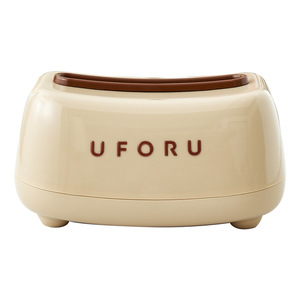 Dispensador de pañuelos Uforu, color marrón té con leche y blanco crema, con mecanismo de elevación automático, para uso en el hogar, baño y escritorio. - Product Image 3