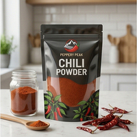 Bolsa de plástico de calidad alimentaria con impresión digital de logotipo personalizado para envasado de chile picante en polvo, bolsa resellable tipo Doypack.