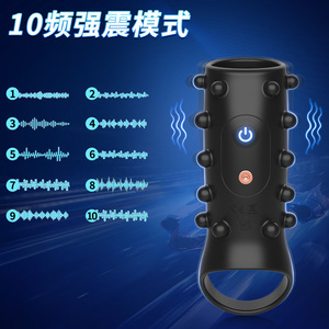 Anillo Vibrador para Pene LeiLu, Silicona Negra, ABS, Carga Magnética, Estimulación para Adultos - Product Image 3
