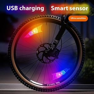 USB <b>Charging</b> Waterproof Mountain Bike Wheel Light Cross-Border New Product Manufacturer Hot Wheel Bicycle Spoke Light Tire Flash - Product Image 5