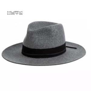 Huayi Promotion 35% de réduction <span class=keywords><strong>chapeau</strong></span> Fedora en feutre de laine gris pour hommes pour l'hiver pour la fête pêche affaires Sombreros Para Hombres - Product Image 1