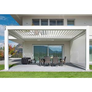 <span class=keywords><strong>Pergola</strong></span> de jardin standard en aluminium à <span class=keywords><strong>lame</strong></span> rotative réglable contrôle de la lumière du soleil <span class=keywords><strong>Pergola</strong></span> bioclimatique <span class=keywords><strong>avec</strong></span> système de toit rétractable - Product Image 2