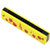 High Quality 16 Holes Kids Mouth Organ & Harmonica Cute Educational Toy Wood & Plastic Musical Instrument
