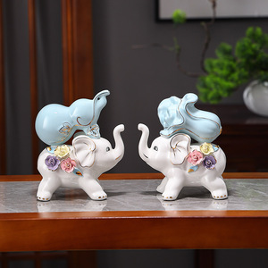 Nuevo Moderno Juego de Elefantes Zen Fulu Baicai de Cerámica para Mesa de Esquina de Entrada, Decoración del Hogar, Artesanía, Soporte para Jarrones, Florero de Sobremesa - Product Image 6