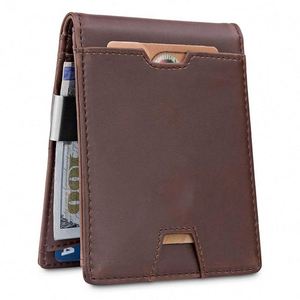 Portefeuille Minimaliste Personnalisé pour Homme avec Pince à Billets en Acier Inoxydable et Cuir Fibre de Carbone, Blocage RFID pour Poche Avant, Cadeau Original - Product Image 3