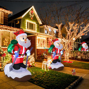 Décorations de jardin de Noël gonflables avec lumières LED, Père Noël sur <span class=keywords><strong>ski</strong></span> géant de 9,25 pieds pour la décoration des fêtes - Product Image 4