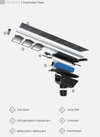 Lampe solaire de rue LED monocristalline IP66 80W, installation facile, tout-en-un, certifiée CE, garantie 3 ans, angle de faisceau 140°