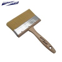 Pinceau plat Anst 6" (150 mm) à poils en polyester de haute qualité, manche en bois cannelé, pour peinture industrielle, professionnelle, bricolage, OEM