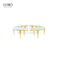Table à manger moderne en acier inoxydable et verre pour restaurant, hôtel, mariage, banquet, salon - Meubles durables
