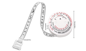 Herramienta de medición de índice de <span class=keywords><strong>masa</strong></span> corporal IMC para pérdida de peso de dieta, calculadora de cinta métrica de IMC retráctil de 150cm - Product Image 2