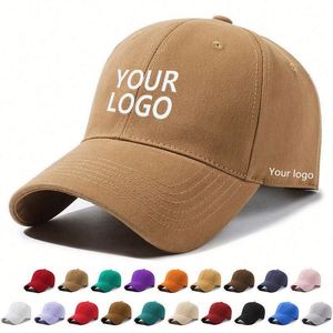 High Quality Curved Brim <b>Plain</b> Solid Color OEM Embroidered Customizable Logo Baseball <b>Cap</b> for Men and Women Hat Custom <b>Caps</b> - Product Image 1