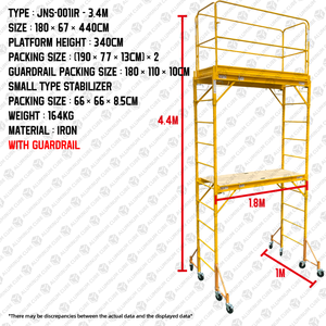 Ponteggio Portatile in Lega di Alluminio, Scala per Edilizia, Ponteggio Mobile in Ferro, Altezza Regolabile, Piccolo Ponteggio - Product Image 3