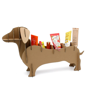 Jouet éducatif DIY, jouet en papier <span class=keywords><strong>3D</strong></span>, papier jazz, carton recyclé, projet en carton DIY, mini article de rangement fantaisie en forme de teckel - Product Image 1