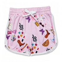 Shorts de plage décontractés pour filles, imprimés personnalisés, respirants, grandes tailles, taille mi-haute, motif dessin animé, en tissu tricoté