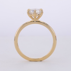 Anillo de Compromiso de Oro Sólido de 10K, 14K, 18K con Moissanita de 2ct, Forma Redonda, Regalo para Fiesta, Starsgem - Product Image 4