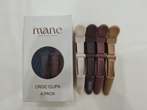 Pinzas de Plástico al por Mayor para el Cabello, Diseño de Doble Bisagra, para Salón de Belleza y Peluquería, Horquillas, Pinzas de Cocodrilo - Product Image 3