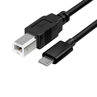 Câble d'imprimante USB C vers USB B OTG, cordon USB C vers USB B carré pour imprimante, scanner, piano MIDI, contrôleur DJ, mixeur