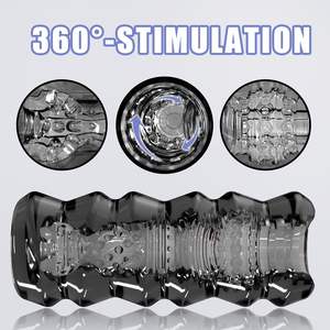 Reusable <strong>Male</strong> Masturbator Cup Penis Sleeve Transparent Crystal Vagina Textured Tunnel Pocket Pussy Stroker Adult Sex <strong>Toy</strong> for Men - Product Image 3