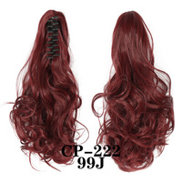 Queue de cheval synthétique ondulée bouclée de 16 pouces à clipser, longue, résistante à la chaleur, avec pince, extension de cheveux en fibre haute température