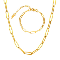 Collier et bracelet en acier inoxydable anti-ternissement, chaîne croix argentée et dorée, cadeaux pour femmes, vente en gros, DIY