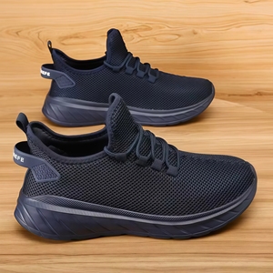 Chaussures de sport respirantes et confortables pour hommes, à lacets, blanc, noir, marron, tailles 40-47, semelle intérieure légère en EVA, bout fermé, à enfiler, printemps - Product Image 1
