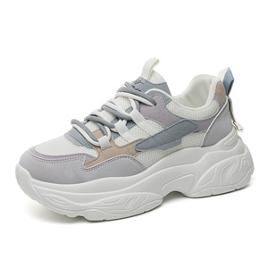 2026 New Colored Women's Autumn Mesh Breathable Increase Thick Sole Versatile Casual Sports Loafers Lace-up <b>Shoes</b> - Product Image 6