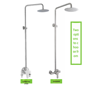 Set Doccia Moderno Monofunzione in Acciaio Inox con Valvola Miscelatrice Sollevabile, Suite Doccia Semplice per Piscina e Bagno - Product Image 6