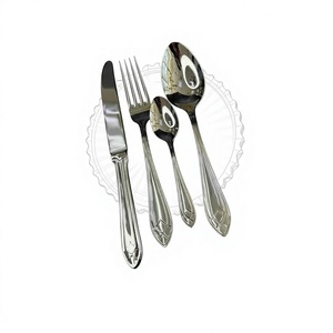 Engrave Design 4 Pcs Stainless Steel Fork Knife And Spoons Trending Metal Cutlery <b>Sets</b> For <b>Dining</b> <b>Table</b> Accessories Decoration - Product Image 1