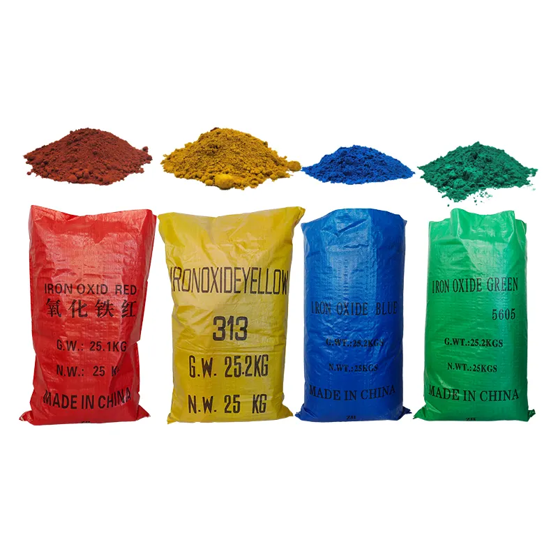 Vente en gros de Fe2O3 Fe3O4 pigments d'oxyde de fer de différentes couleurs pour les revêtements de béton et les briques colorées