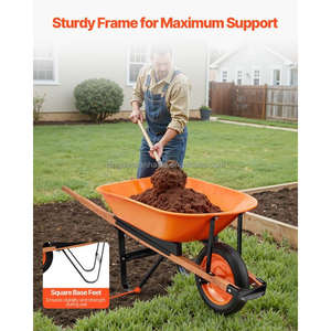 Brouette en plastique de haute qualité, prix d'usine standard, brouette en plastique pour la construction et le jardin - Product Image 3