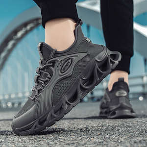 Chaussures de sport décontractées pour hommes avec empeigne en PU, semelle antidérapante, confort amorti, coupe basse, design à lacets, portables toute la journée, robustes et souples - Product Image 4
