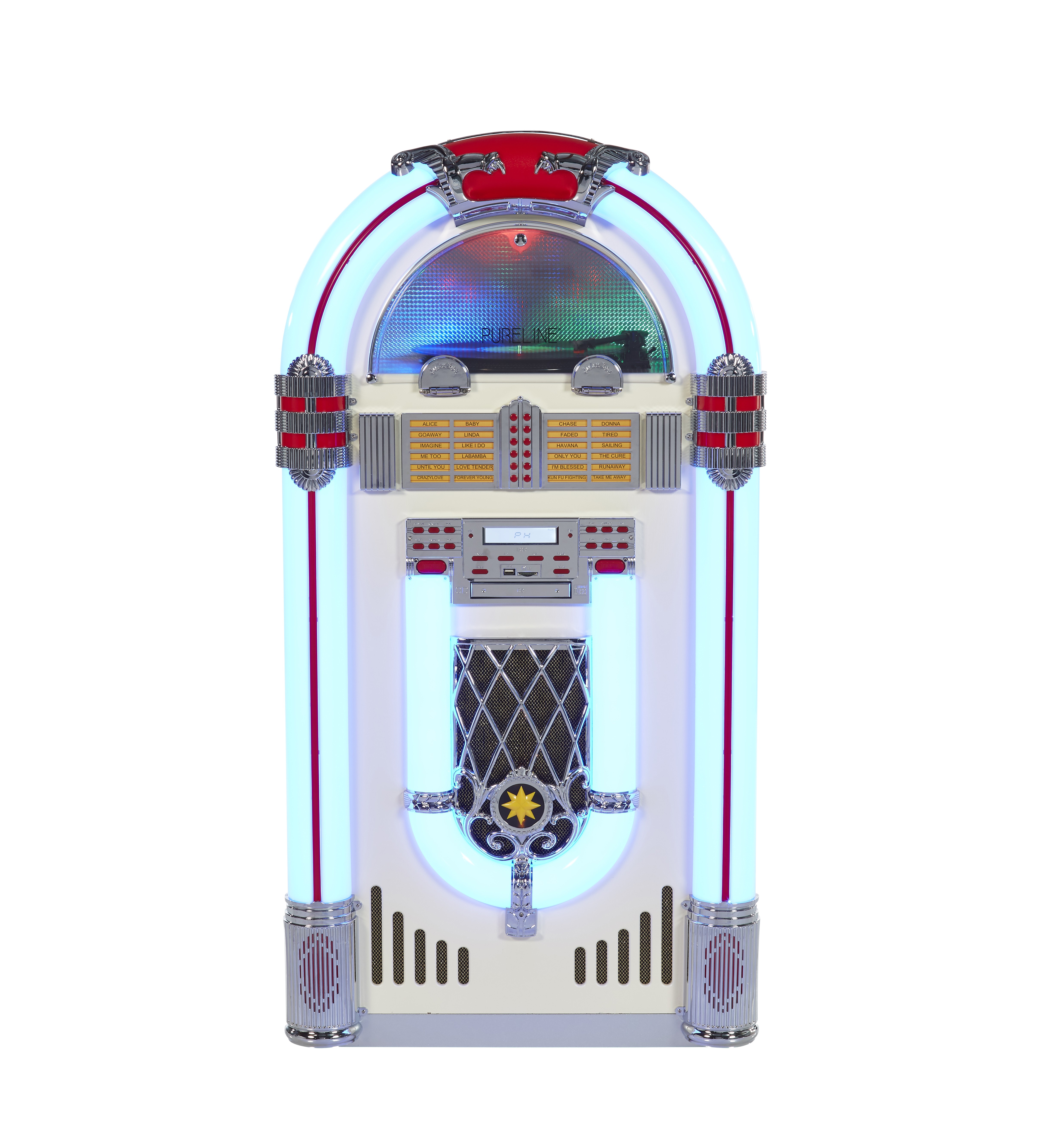 Full-size White Cabinet Multi-function Digital Retro Jukebox with