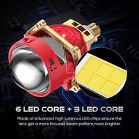 Kit de rétrofit de phares LED universels avec lentille de projecteur Bi-LED 2,5 3,0 pouces 6000K, faisceau haut et bas, H4 H7 H11 9005 9006, éclairage automobile