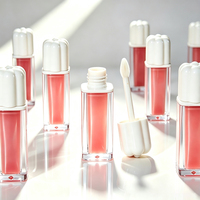 Botol Persegi, Tutup Berbentuk Bunga, Botol Set Ganda, Tabung Lip Glaze, Bahan Kemasan Tabung Plastik Kosong