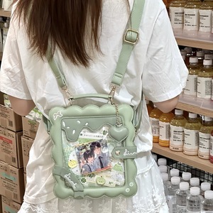Bolso de Hombro Transparente con Diseño Personalizado para Cosplay, Estilo Anime Lolita Kawaii, con Soporte para Pin en Forma de Galleta y Compartimento para Ita Bag - Product Image 5