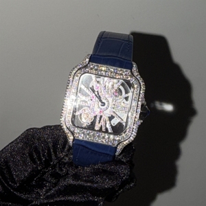 Reloj de Cuarzo Automático con Diamantes y Esfera Numérica de Moissanita de Color Moderno para Hombre, 5 BAR, Cuadrado, Reloj de Moissanita para Hombre - Product Image 5