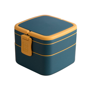 Plastic Bento Box Lunch Food School Use Food Container 2 Layers Lunch Box