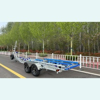 Remorque pour bateau en aluminium de 8,7 m, capacité de charge de 2800 kg, essieu tandem, bâches en polyéthylène, modèle très vendu, certification VIN CE DOT