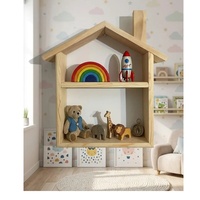 Étagère en forme de maison, décoration murale pour chambre d'enfant, étagères Montessori, organisateur mural pour enfants, étagère de présentation de jouets